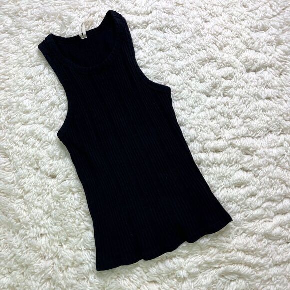 Anthropologie Robin Ribbed Black Tank Top - Picture 1 of 5